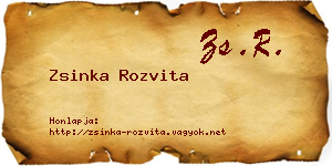 Zsinka Rozvita névjegykártya